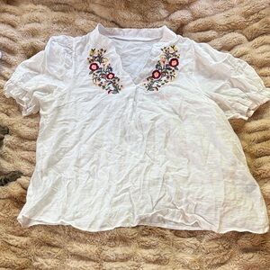 Embroidered White Blouse